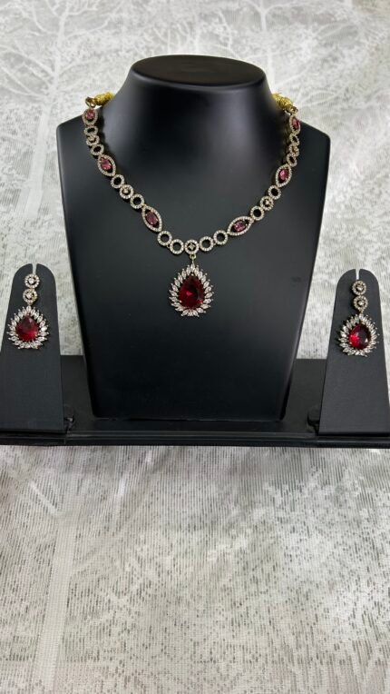 Pink With White Full Stone Set